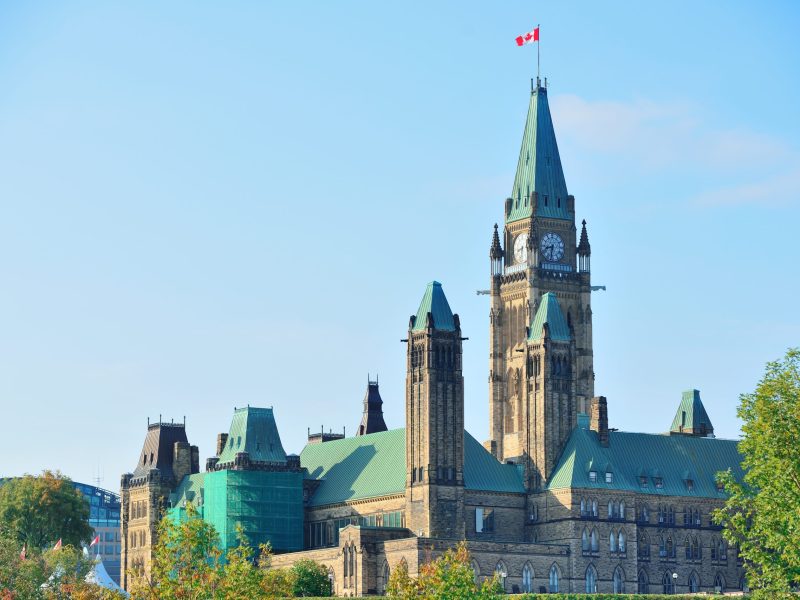 Parliament Hill building closeup in Ottawa, Canada
